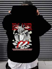 قطعة واحدة هوودي كاجوال كبير الحجم للرجال، تصميم بسيط وأنيق، ملائم للارتداء اليومي، خريف/شتاء