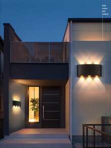 2 Pieces, Modern LED Wall Lights, Outdoor Wall Wash Lights, Staircase Wall Lights, Warm Light Dual Head Wall Lights, AC110-220V, Semi Embedded Installation, Suitable For Courtyards, Villas, Hotels, Corridors, Balconies, Stairs, Indoor And Outdoor Lighting Wall Lights