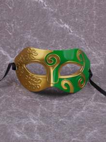 1pc Halloween Mask, Prince Baron Masquerade Mask, Antique Greek Roman Warrior Embossed Flat Mask, Exquisitely Carved, Easy To Wear