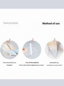 1 Pair Anti-Slip Silicone Gel Front Foot Cushion Pads, Protect Feet From High Heel Sandals