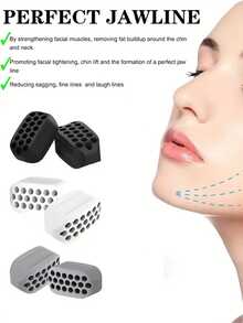 1/2pcs Silicone Chewing Exerciser Jawline Sculpting Fitness Ball Enhance Facial Muscles Reduce Double Chin With Facial Jaw Exerciser Gym Ball - Multicolor - View 3