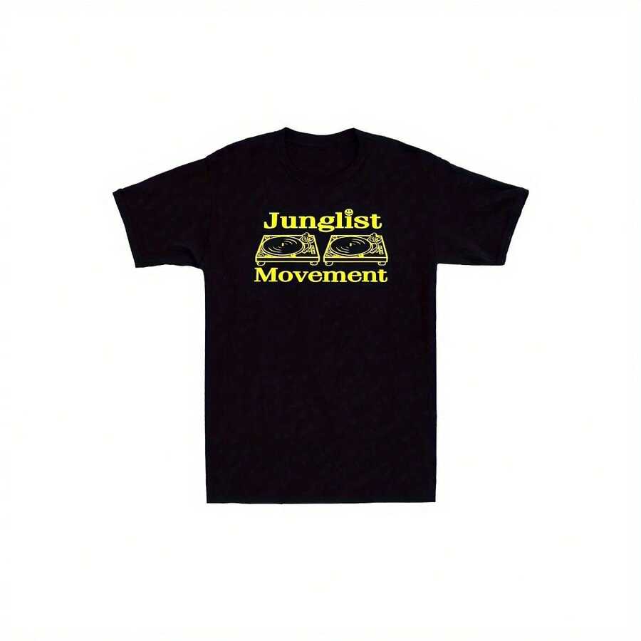 Camiseta de algodón vintage para hombre con diseño divertido de batería y música de jungle drum and bass - 180g para la mejor opción - Negro - Ver 1