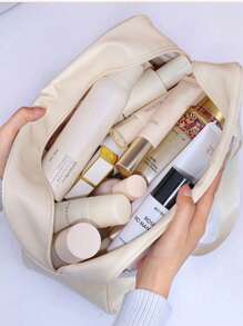 Conjunto de 3 peças - 1 Peça Bolsa de Maquiagem Impermeável para Viagem, Organizador de Cosméticos Multifuncional, Bolsa de Toucador Portátil para Viagem de Verão para Cuidados com a Pele, Pincéis de Maquiagem, Paleta de Sombras, Pó, Batom, Joias - Ótimo Presente para Dama de Honra, Dia das Mães, Volta às Aulas