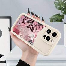 [Teléfono] Funda protectora anticaídas con diseño de periódico, sencilla y elegante, compatible con phone 8/X/XS/XR/11/12/13/14/15 Plus/Pro. Ideal como regalo para tu pareja, familiares y amigos. - Blanco marfil - Ver 7