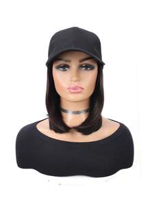Short Straight Synthetic Wig Adjustable Baseball Cap For Men Women Heat-Resistant Wig For Daily Wear And Special Occasions Multi-Style And Multi-Functional Wig