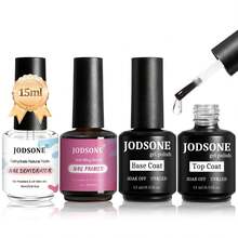 JODSONE 15ML Nail Primer Base Coat Top Coat Glossy Quick Drying Durable DIY Nail Art Design Long Lasting Gift - 15ML-DPBT - Xem 1