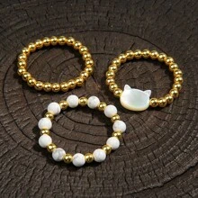 3 Peças/Conjunto Anéis Elásticos Femininos, Anéis Empilháveis de Gato Fofos, Perfeito para Encontros, Festas, Férias, Reuniões Familiares, Dia dos Namorados, Dia das Mães, Aniversário, Presente para Amigos e Família