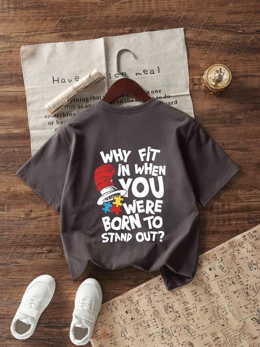 Tween Boy's Casual Graphic Print Crew Neck Short Sleeve T-Shirt Tops, Summer