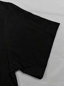 Men's Short-Sleeve Crew Neck T-Shirt Manfinity Dauomo, Fashionable For Summer - Black - View 5