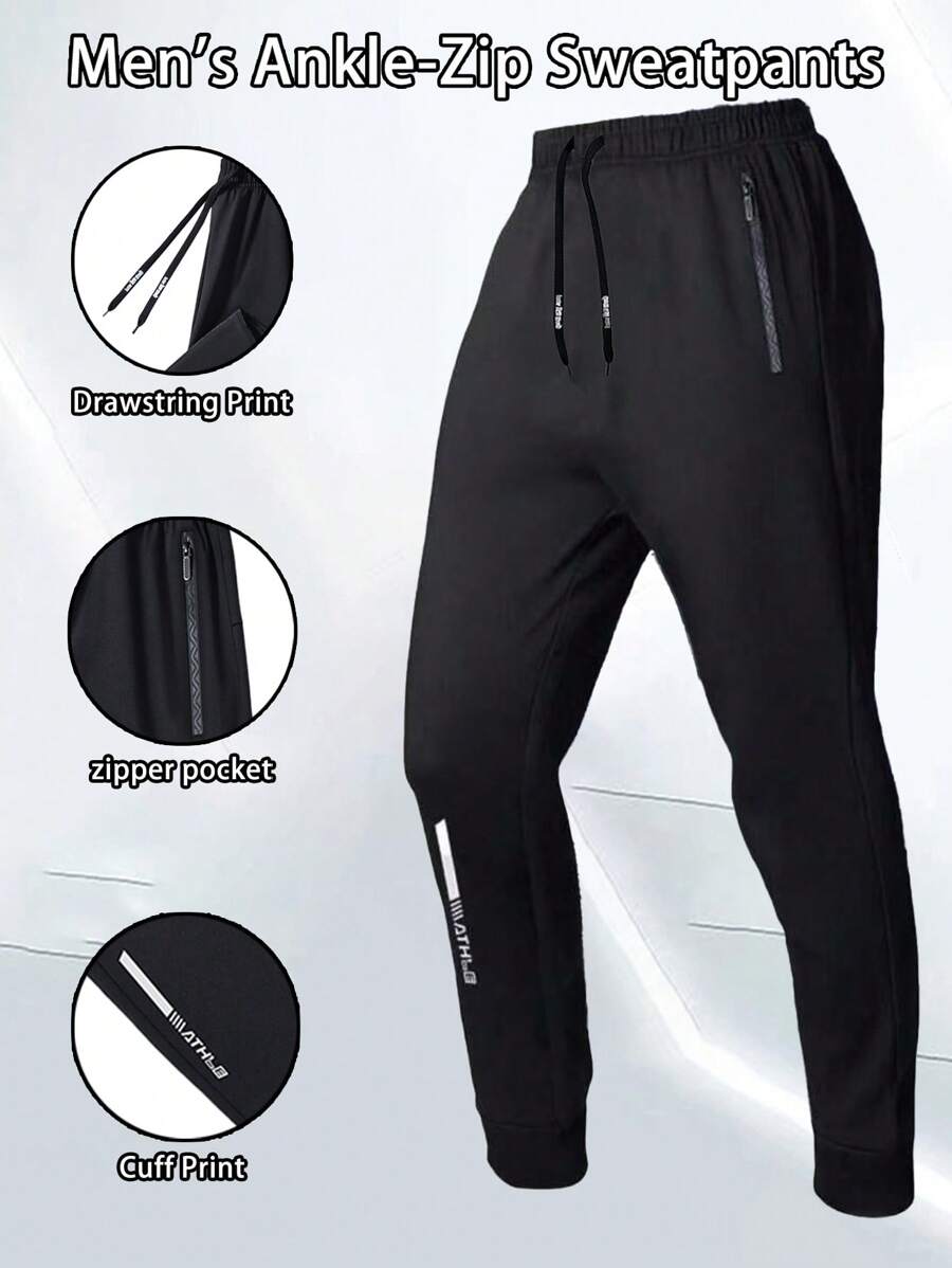 Men's Casual Sports Pants, Breathable Drawstring Joggers For Fitness, Outdoor, Running, Versatile For Spring, Summer, Autumn And Winter, Fall