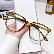 1 件女士休闲方形塑料时尚透明镜片眼镜，适合日常使用、旅行、遮挡强光、派对装饰、骑自行车、海滩度假 - 無色 - 查看 5