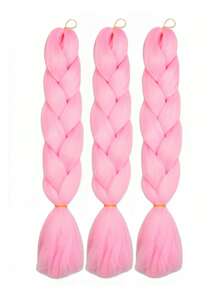 1条24英寸100克/条巨型编织接发，颜色可选：棕色、粉色、金色、紫色、蓝色、绿色、红色、灰色，适合女性日常、节日、派对、圣诞节、音乐节、嘉年华、新年等场合，可作为礼物赠送。YAKI纹理。