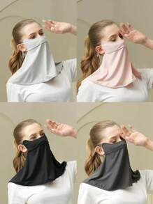 1PC Sun Protection Mask For Women, Summer Thin Face Shield, Semi-Protective Neck, Ice Silk Sunshade Veil For Women, Breathable For Outdoor Cycling