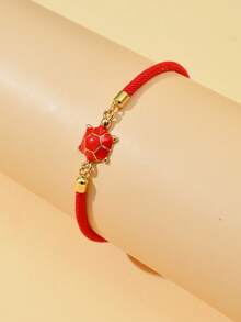 1 件时尚海洋风格海龟珐琅可调节绳手链，适合情人节、朋友、家庭聚会、礼物、女士日常佩戴