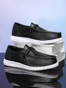 New Men's Fashion Casual Minimalist Versatile Soft Bottom Black Loafers, Slip-On, Non-Slip, Wear-Resistant Athletic Sneakers, Suitable For Men's Outdoor Activities And Daily Outfit