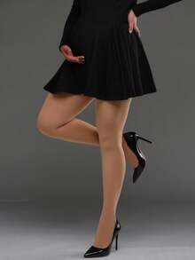 300D Pregnant Women's Tights, Black Semi-Sheer Pantyhose, Apricot Soft & Comfortable Opaque Tights, Suitable For Fall Indoor, Outdoor And Daily Wear In 50-77°F/10-25°C - Multicolor - View 13