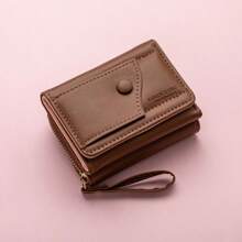 Four Seasons Women's Short Wallet Zipper Tower Buckle Coin Purse Girl Student Handheld Bag Solid Color Simple Versatile Fashion For Women Wallet Mini Wallet Purse Wallet Small Wallet Cute Wallet