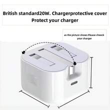 5pcs/Set [British Standard 20W Charger Protective Case] Colorful Floral Design Clear Charging Port Cover & Anti-Break Cable Protector For IPhone11/12 13/14/15/16 Pro Max/Plus | 2-In-1 Protective Case Combo - Multicolor - View 7