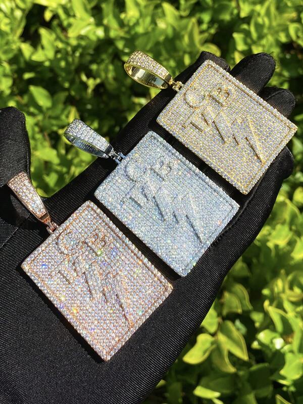 DUBSS 1 Pieza Colgante de Collar de Hombre Plateado en Oro Estilo Hip Hop con Efecto Brillante