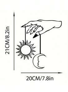 Mond und Sonne Metall Wanddekoration, Mond und Sonne Umriss dekoratives Kunstwerk, kreative Eisenhandwerkskunst, geeignet für Schlafzimmer, Wohnzimmer, Arbeitszimmer, Esszimmer, Innen- und Außenwanddekoration, lasergeschnitzter Metallanhänger mit Loch