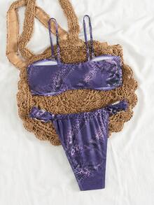 Bộ Bikini Họa Tiết Da Rắn Gợi Cảm Cho Nữ - Nhiều màu - Xem 5