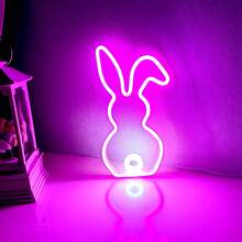 1pc Illuminated LED Light Box, Black LED Letter Light Box For Home Theatre, DIY Word Combination, Family Activities, Home Decor Lighting, Alien/Rabbit Neon Light For Girl Bedroom - White - View 61