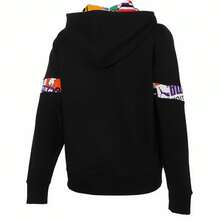 Puma Sudadera con capucha de manga larga informal con empalme de moda deportiva - Negro - Ver 4