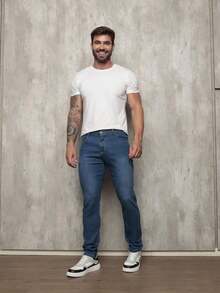 Men's Skinny Jeans Original Elastane Premium Quality - Medium Wash - View 4