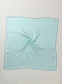1 pièce Foulard carré petit à pois pour femmes, foulard de mode pour navette, cravate de style français rétro en faux soie