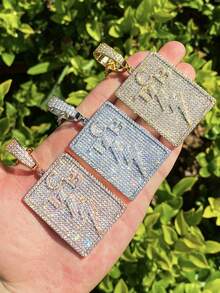 1 Piece Iced Out Talk Business Necklace Pendant For Men Rapper Gold Plated Hip Hop Jewelry