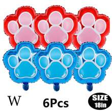 Paw Patrol Offiziell genehmigter 6er-Pack PAW Patrol Brave Adventure Suche und Rettung Hunde Thema Geburtstags Party Deko Ballon Set, 18 Zoll süßer Stadt Rettungshund Muster runder Aluminiumfolie Ballon Set, verschiedene Styles wählbar, Geburtstagsparty Wanddekoration, perfekt für Geburtstag Zeremonien Partywand Deko, Ballon Kombinations Dekorations Zubehör