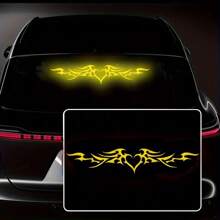 [Pegatina reflectante para coche] Pegatina para coche en forma de corazón y ala de estilo gótico de alta intensidad reflectante | Para decoración del parabrisas delantero y trasero, parachoques y carrocería del coche, señal de advertencia de seguridad para conducción nocturna, adhesivo de vinilo impermeable DIY como regalo de Navidad