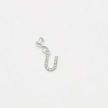 1pc Diamond Encrusted 26 English Letter Charm, Suitable For Silicone Watch Band Decoration