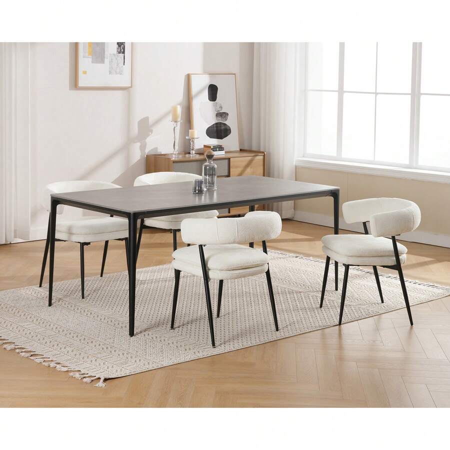 WAHSON OFFICE CHAIRS Set Of 2 Accent Dining Chairs In Chenille Fabric Upholstered Kitchen Dining Room Chairs