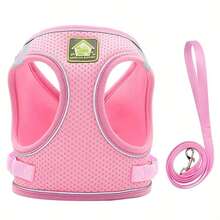 1 件套全新舒适宠物狗背带套装，带反光条，透气网眼胸带，带牵引绳，适合户外散步，多种颜色和尺寸，适合狗和猫 - 彩色 - 查看 33