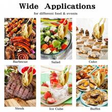 2 Pieces Buffet Salad Tongs For Kitchen Serving Cooking Stainless Steel Food Scissor Tongs Catering Utensil For Bread Cake Bake Steak Barbecue Gold