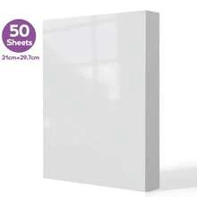 50 Sheets A4 Size Printable Vinyl Stickers - Matte White Waterproof Printable Sticker Paper For Inkjet And Laser Printers, Size 8.27" X 11.69" - White - View 2