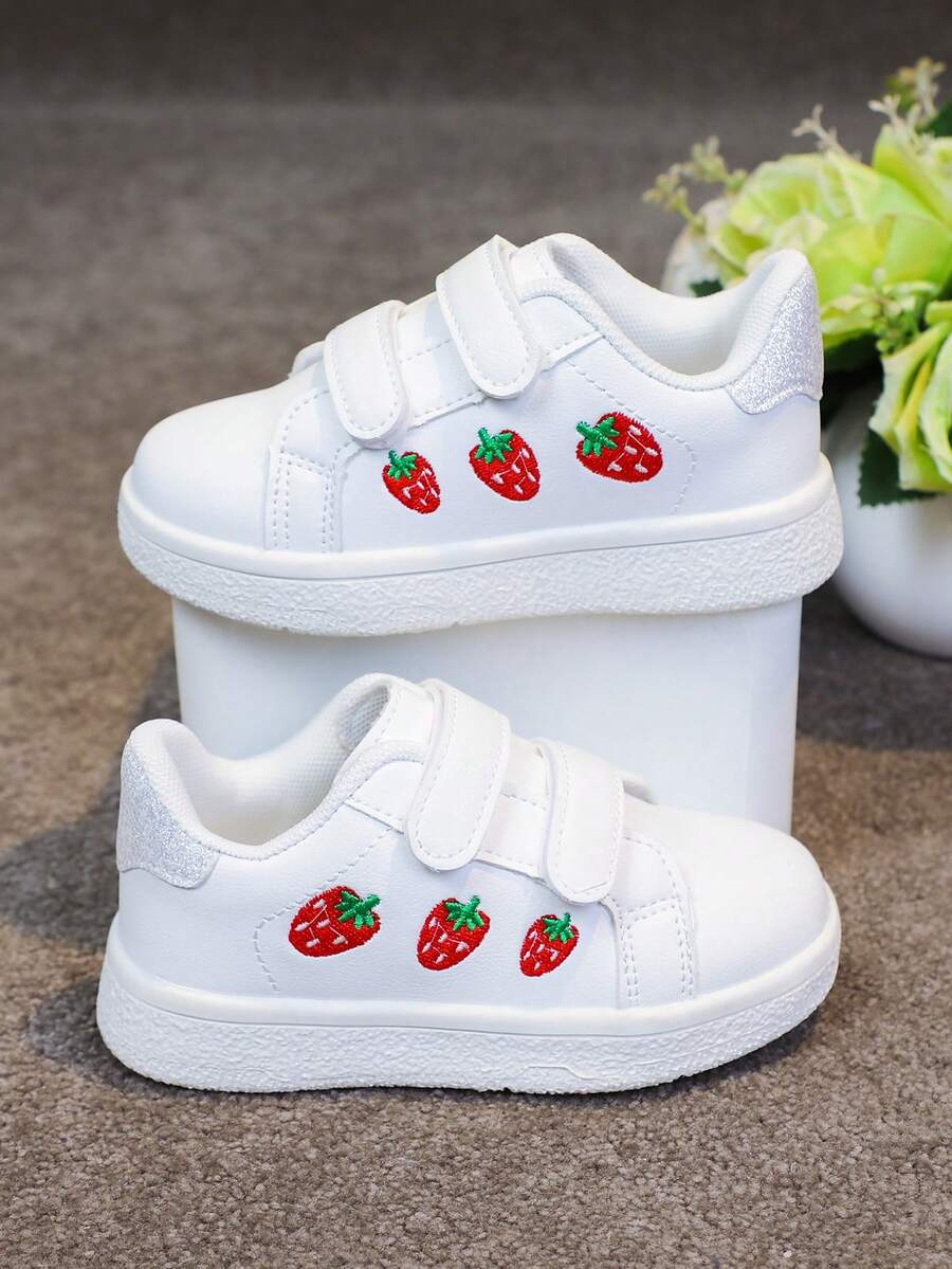 1 đôi giày thể thao vải bố unisex, thoải mái, thoáng khí, thêu hình hoạt hình, giày đế bằng cho học sinh, giày chạy bộ thời trang, dễ thương, năng động.