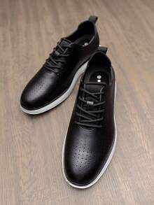 Men Fashion Dress Sneakers Oxfords Classic Casual Shoes 2.0 - 黑白 - 查看 2