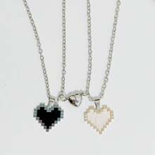 Nuevo collar de pareja magnético con diseño de corazón en forma de mosaico, un regalo de amistad a juego, moda única para el Día de San Valentín