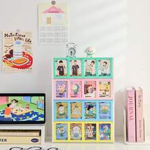 1pc Large Capacity Foldable Card Display Storage Box, Multi-Compartment Organizer For Cards, Notes