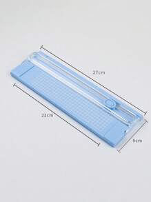 1 pieza Cortador de papel plástico portátil Mini A4, herramienta de corte de fotos para manualidades, recortador de precisión para uso escolar, hogar y oficina con construcción de plástico duradero, artículos escolares, de vuelta a clases