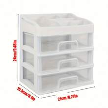 4-stöckige Kosmetik Make-up Datei Aufbewahrungsbox Organizer Schmuckkasten Make-up Koffer mit Schublade, einfach und transparent sortiertes Regal, Büro Schreibtisch Stationery Aufbewahrung, für Schulmaterial, Schulanfang
