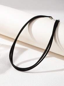 1pc Gothic Style Double-Layer Necklace Choker, Suitable For Women's Daily Wear, Holidays, Valentine's Day Gifts, Etc. - Black - View 5