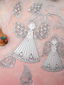 1pc Christmas Angel Style Thin Cut Mold Handmade DIY Cutting Mold Scrapbook Background Decoration Embossed Template Album Holiday Card Making