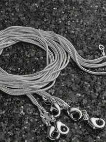 5 Peças Conjunto de Colares de Corrente de Cobra Prateada de Cobre de Alta Qualidade com Corrente de Clavícula e Conjunto de Joias de Corrente de Osso de Cobra Minimalista de 18-30 Polegadas para Férias e Moda