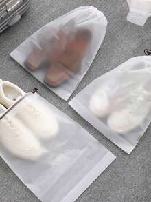 5 Stücke Kordelzugbeutel, transparente mattierte Kunststoff Haushaltsunterwäsche, Reiseschuhe, Aufbewahrungskleidung, Kleidung, Verpackungstaschen, Lagertaschen für Make-up, Lippenstift, Kosmetikaufbewahrungstaschen. Tragbare Mehrzweck-Aufbehaltstaschen