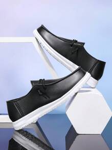 New Men's Fashion Casual Minimalist Versatile Soft Bottom Black Loafers, Slip-On, Non-Slip, Wear-Resistant Athletic Sneakers, Suitable For Men's Outdoor Activities And Daily Outfit