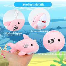 24-Pack Shark Party Favors, Mini Stuffed Animal Soft Shark Toys, Plush Keychains, Backpack Clips, Cute Decorative Plush Toy Accessories, Gift Bag Fillers For Boys Girls (Multicolor)