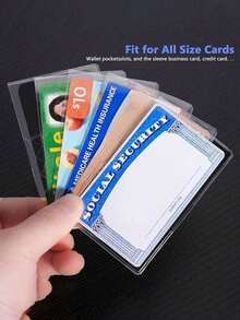 Transparent PVC Waterproof Medical/Credit Card, Business/Social Security Card Protector - Clear Vinyl Plastic Card Sleeve, Suitable For Insurance Card, Social Security Card, Metro Card, Driver's License Or Credit Card - Multicolor - View 5